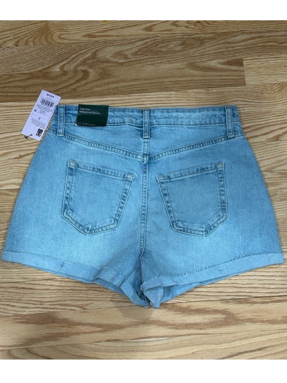 Wild Fable Light Blue Denim Women's Shorts  high rise rolled cuff shorts 2